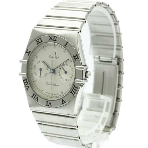 Omega Constellation Day Date Quartz Stainless Steel Watch