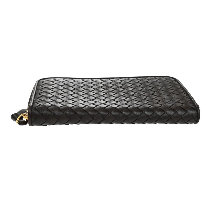 Bottega Veneta Intrecciato Long Zip Leather Brown Accessory