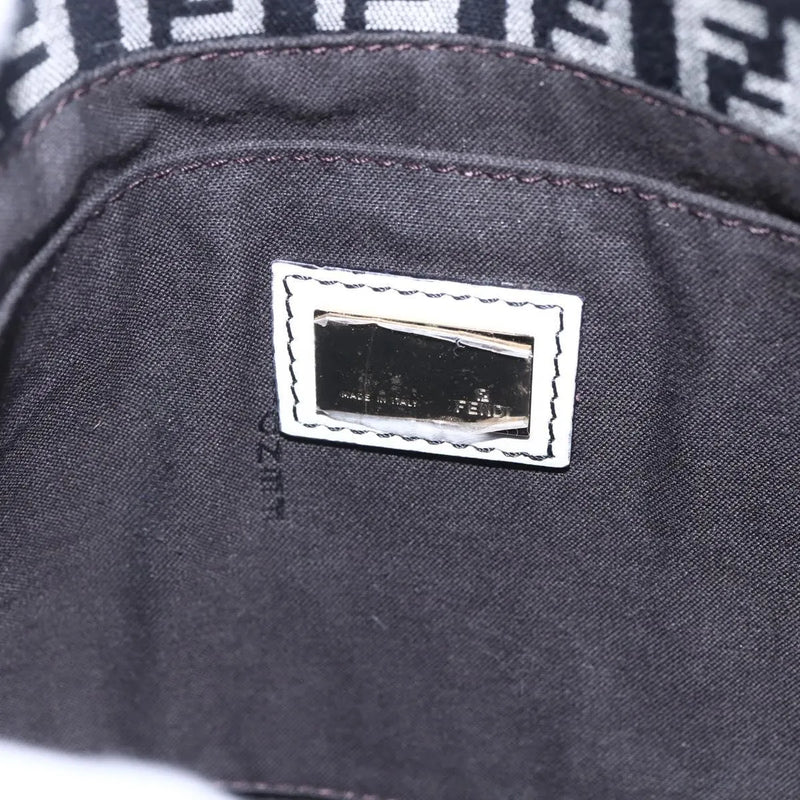 Fendi Vintage Flap Zucchino Canvas Black Bag