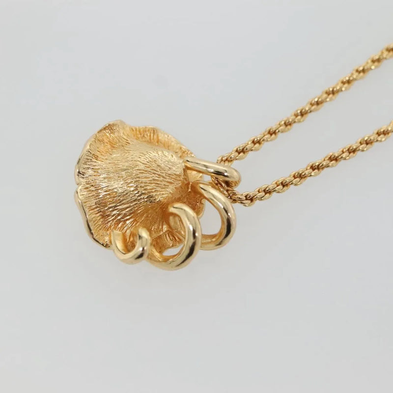 Christian Dior Logo Flower Metal Gold Jewelry