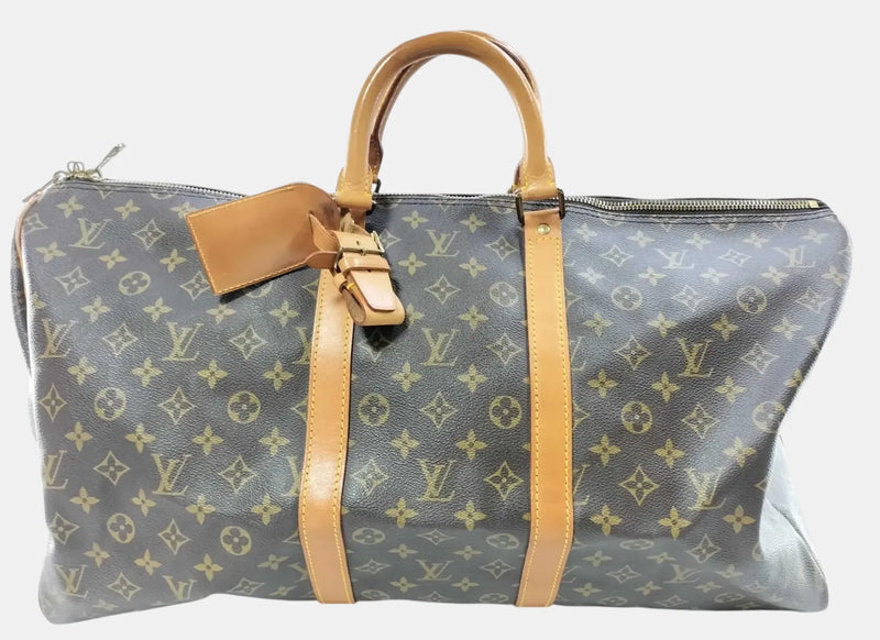 Louis Vuitton Keepall Bandouliere Monogram Canvas Brown Bag