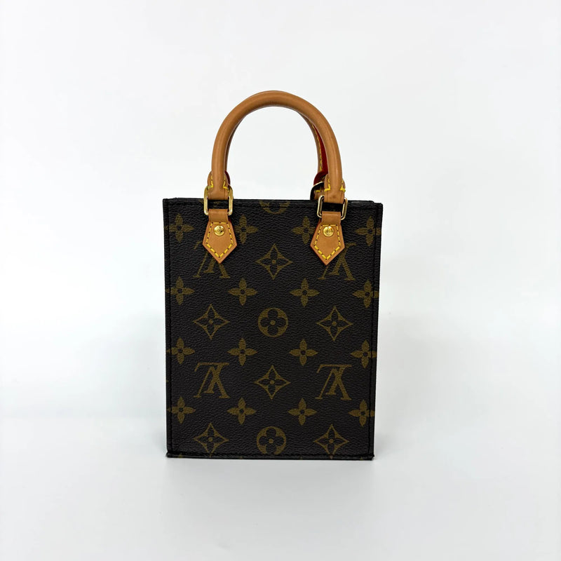 Louis Vuitton Petit Sac Plat Monogram Canvas Brown Bag