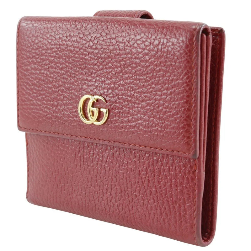Gucci Gg Marmont Bifold Leather Red Accessory