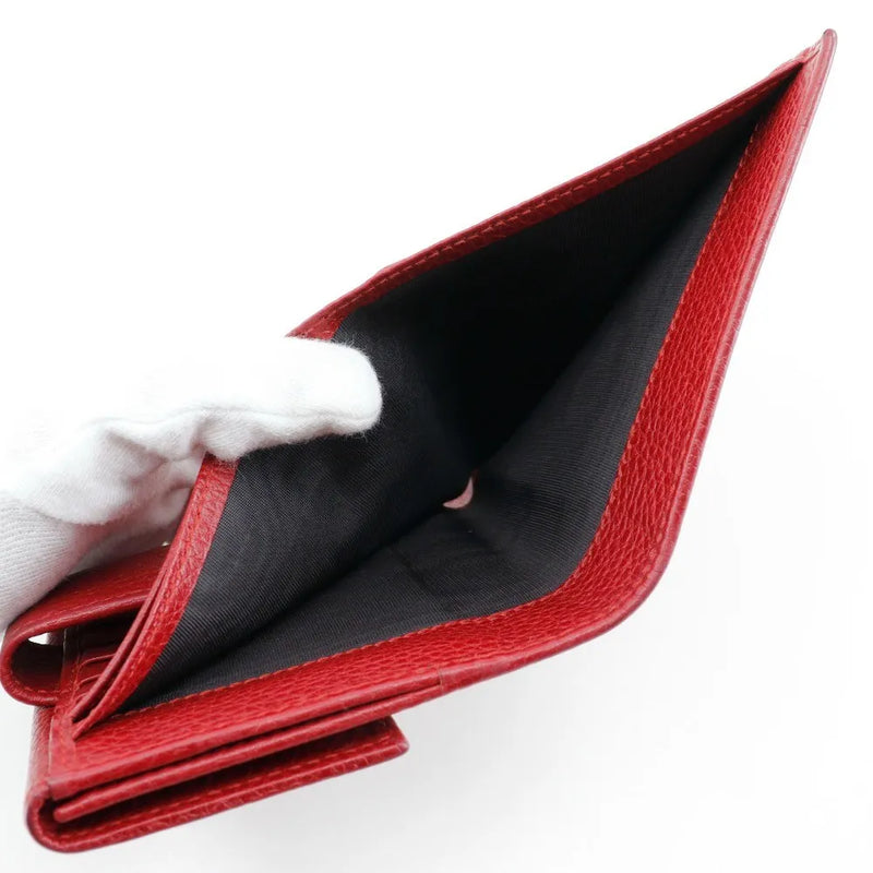 Gucci Gg Marmont Bifold Leather Red Accessory