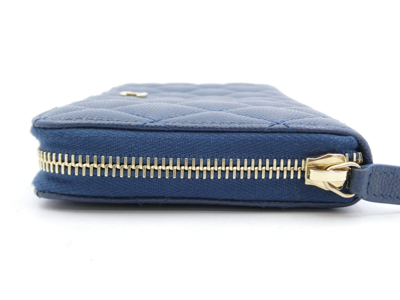 Chanel Matelasse Zippy Cc Navy Leather Accessory