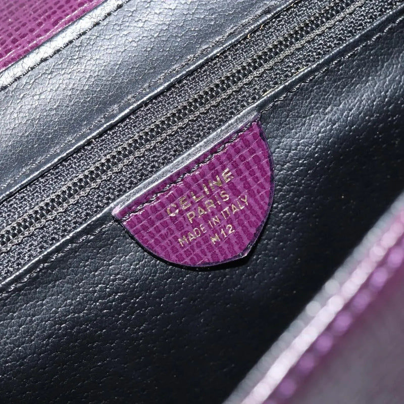 Celine Circle Logo Leather Purple Bag