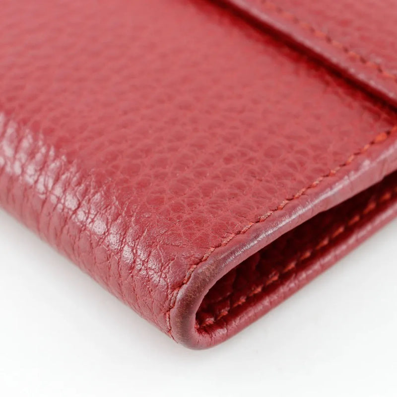 Gucci Gg Marmont Bifold Leather Red Accessory