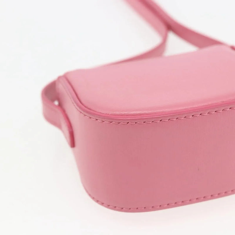 Celine Triomphe Shoulder Smooth Calfskin Pink Leather Bag
