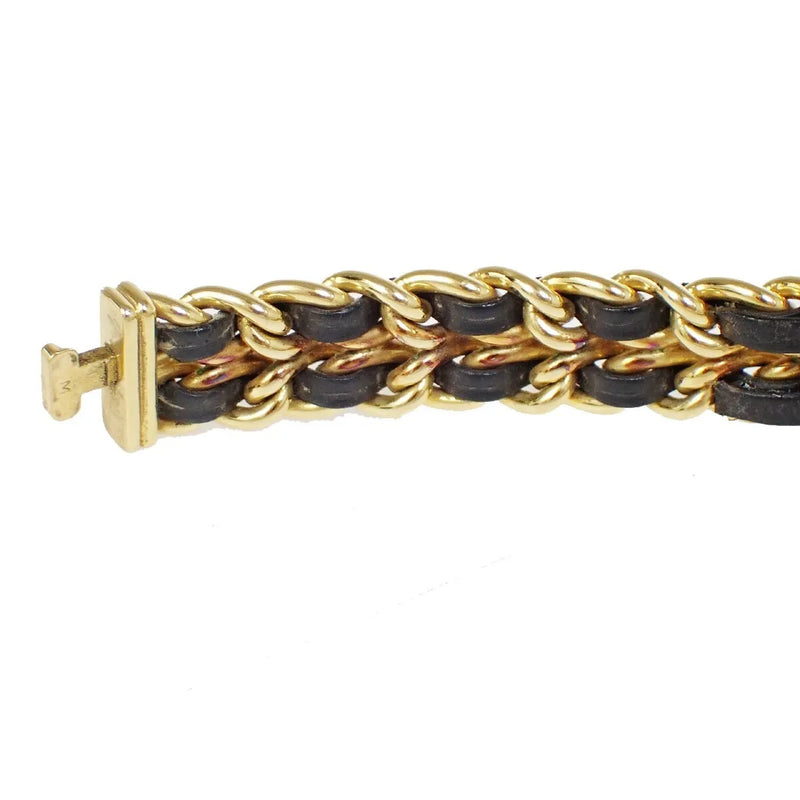 Chanel Premiere Rock Quartz Plated Metal And Leather Watch