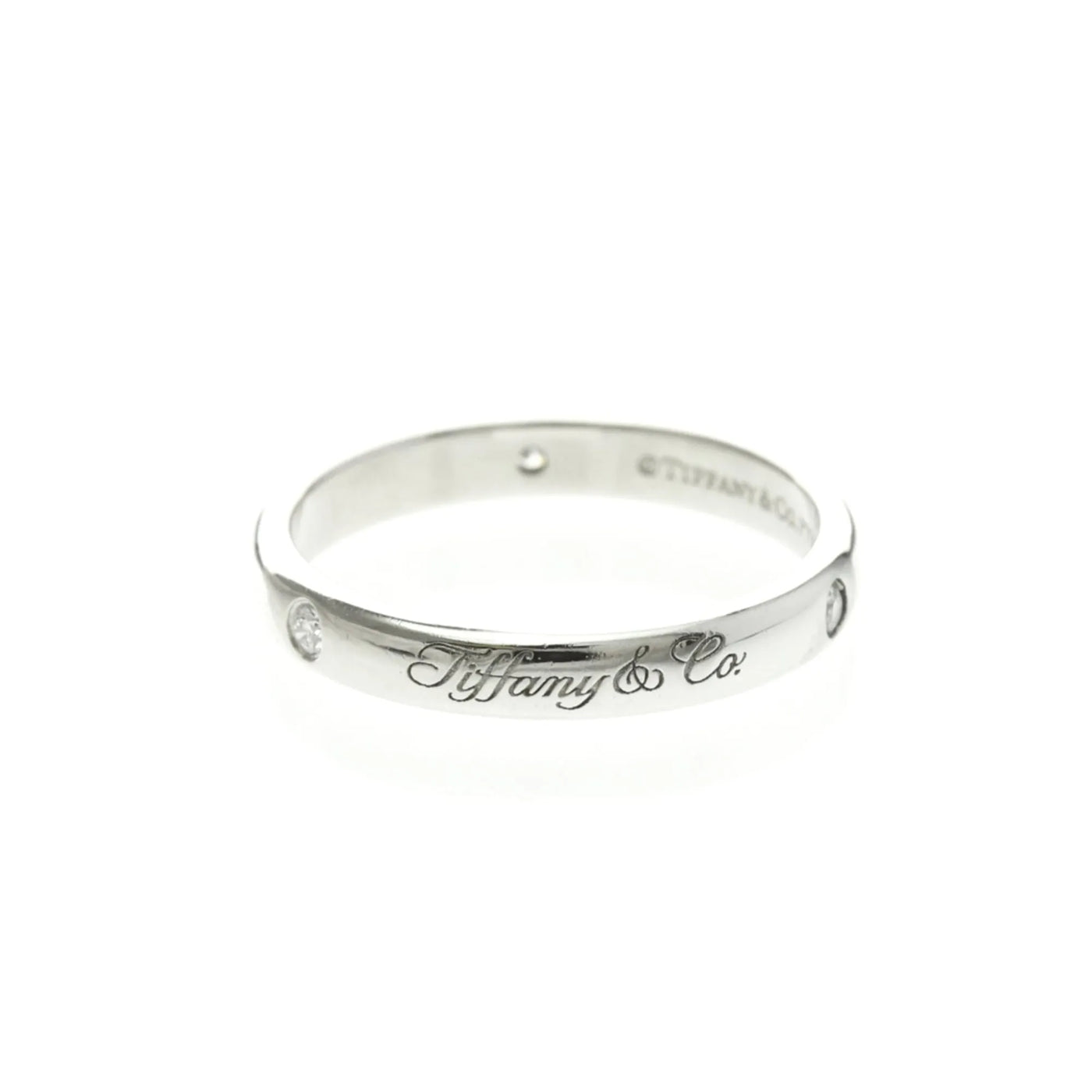 Tiffany & Co. Notes Wedding Band Platinum With Diamonds Silver Jewelry