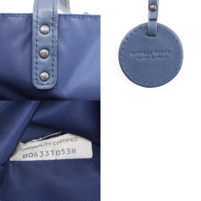 Bottega Veneta Intrecciolusion Tote Printed Nylon Navy Bag