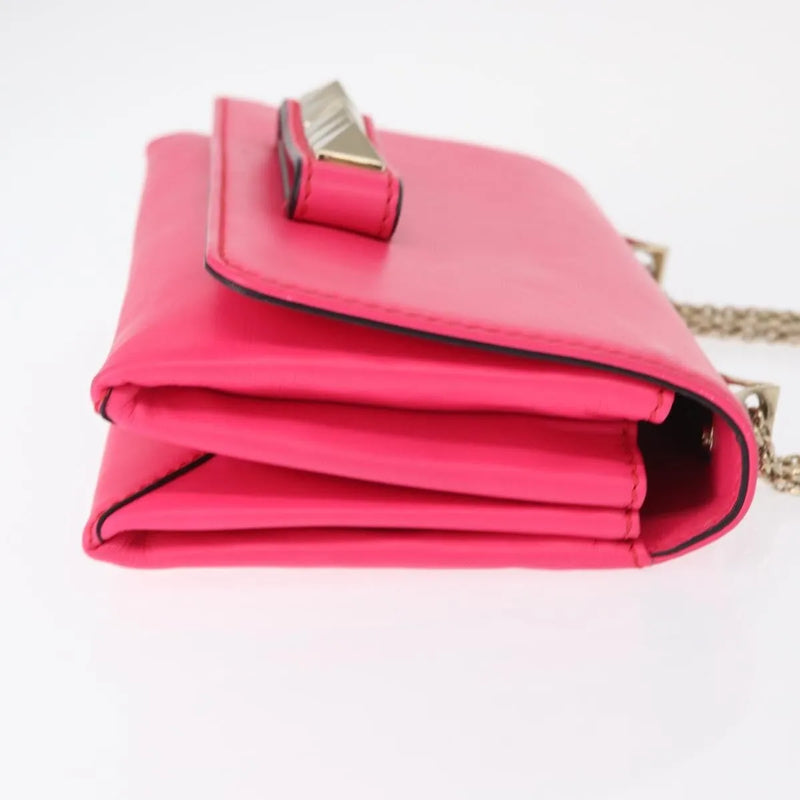Valentino Garavani Va Voom Clutch Leather Pink Bag