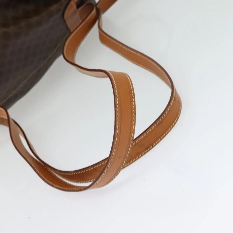 Celine Vintage Macadam Canvas And Leather Brown Pvc Bag