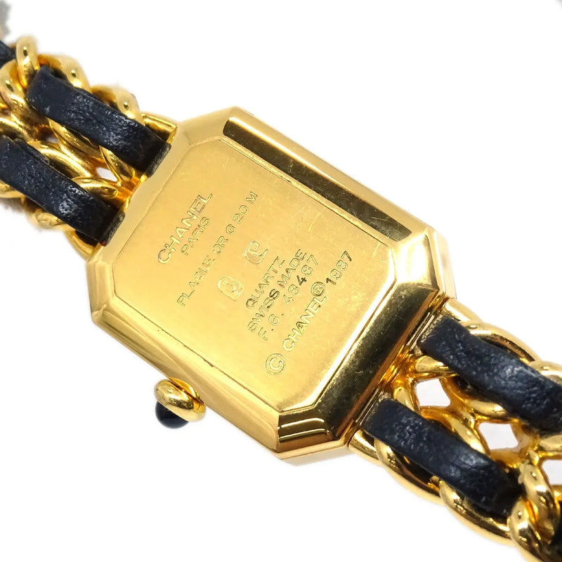 Chanel Premiere Rock Quartz Plated Metal And Leather Watch