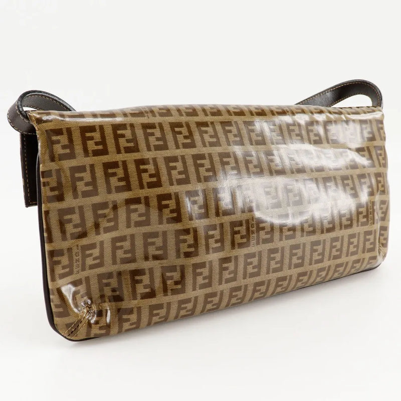 Fendi Zucchino Mamma Baguette Vinyl Brown Plastic Bag