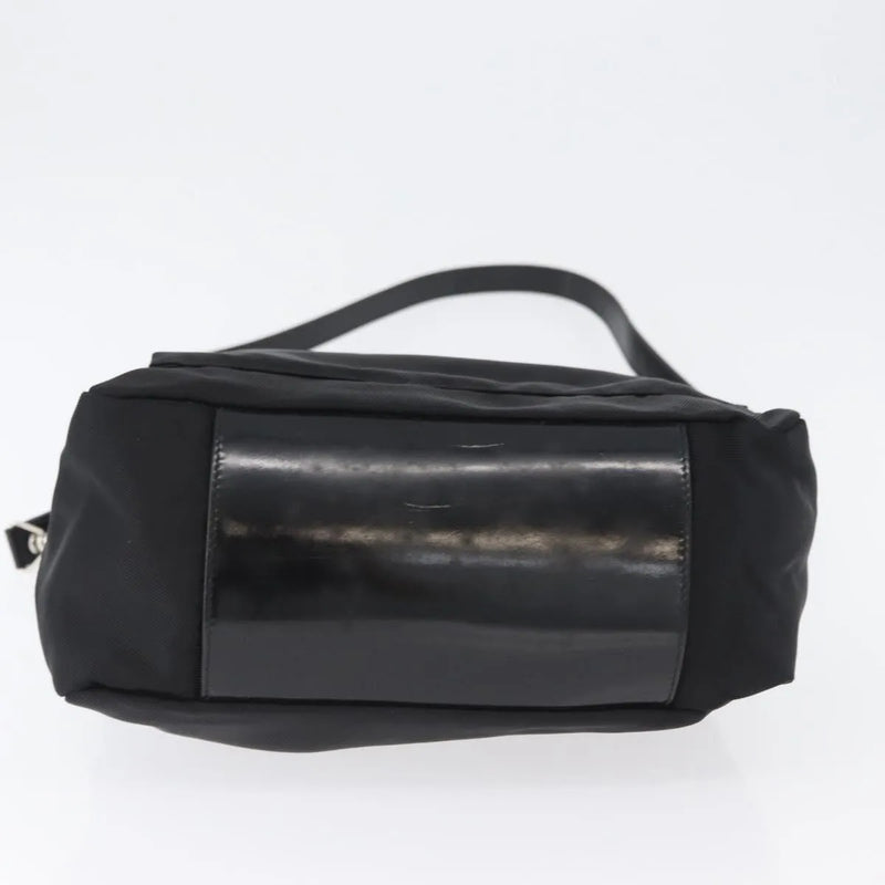Gucci Vintage Bamboo Shoulder Nylon Black Bag