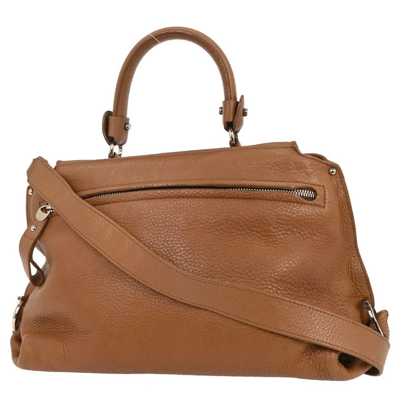 Salvatore Ferragamo Sofia Satchel Leather Brown Bag