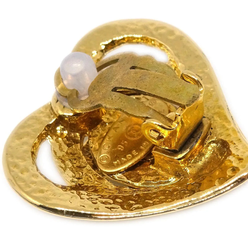 Chanel Cc Heart Pendant Metal Gold Gold_plated Jewelry