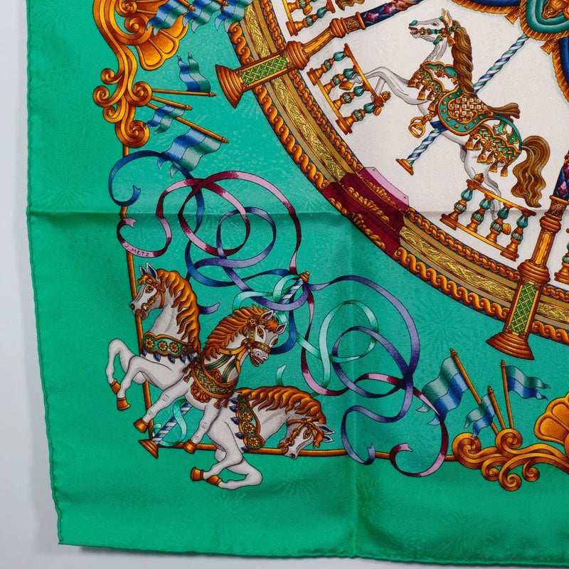 Hermes Carré 90 Silk Multicolor Green Accessory