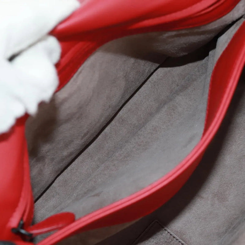 Bottega Veneta Glass Intrecciato Nappa With Snakeskin Red Leather Bag