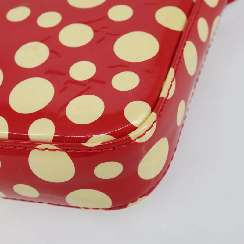 Louis Vuitton Pochette Accessoires Yayoi Kusama Painted Dots Monogram Vernis Red Patent_leather Bag