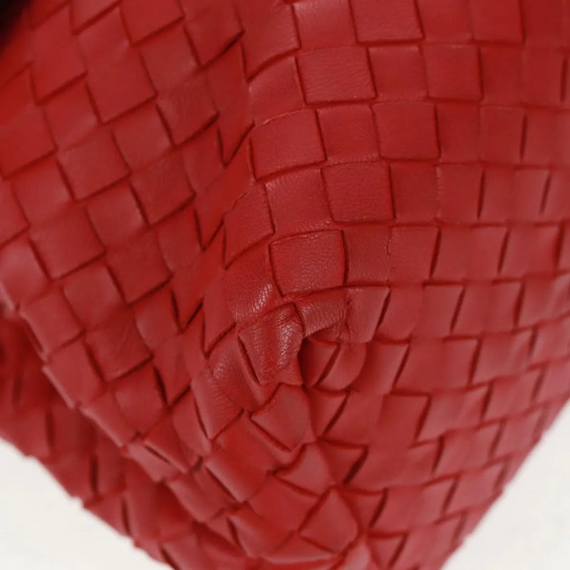 Bottega Veneta Glass Intrecciato Nappa With Snakeskin Red Leather Bag