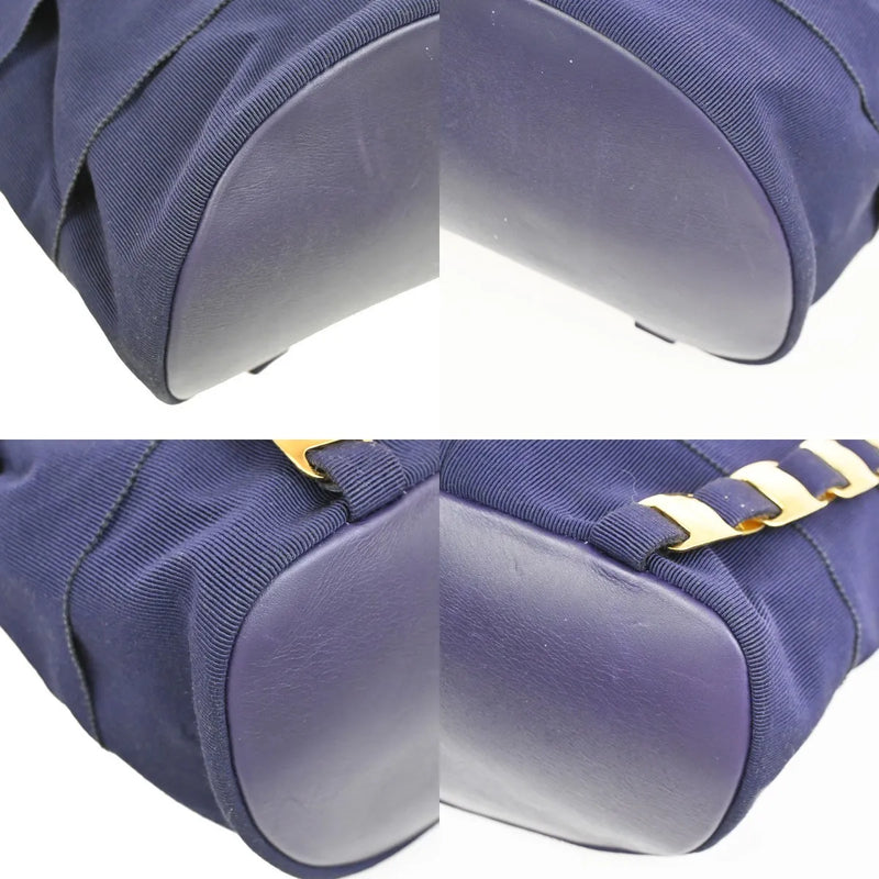 Salvatore Ferragamo Vara Chain Canvas Purple Bag