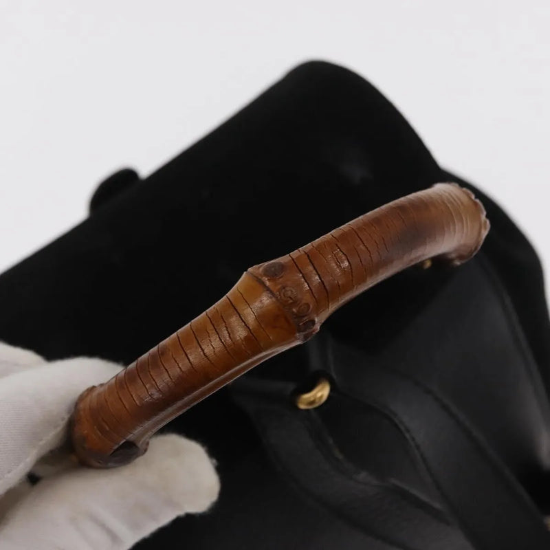 Gucci Vintage Bamboo Suede Black Bag