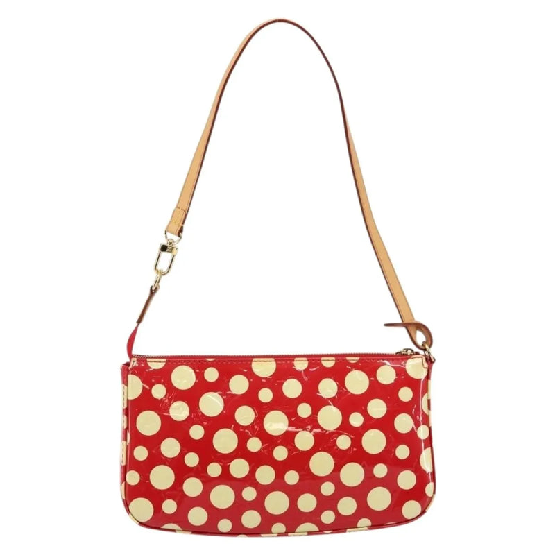 Louis Vuitton Pochette Accessoires Yayoi Kusama Painted Dots Monogram Vernis Red Patent_leather Bag