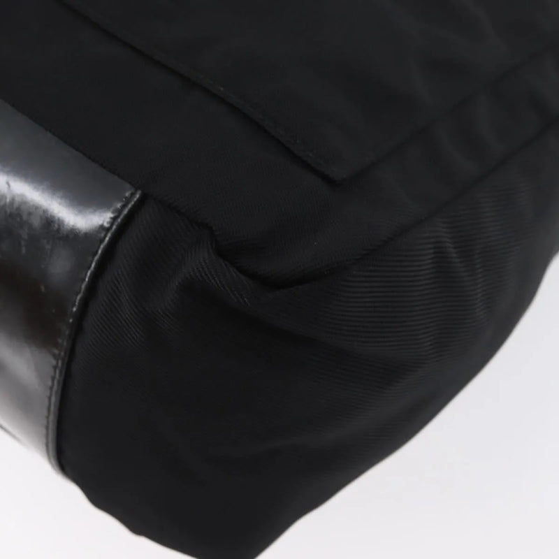 Gucci Vintage Bamboo Shoulder Nylon Black Bag