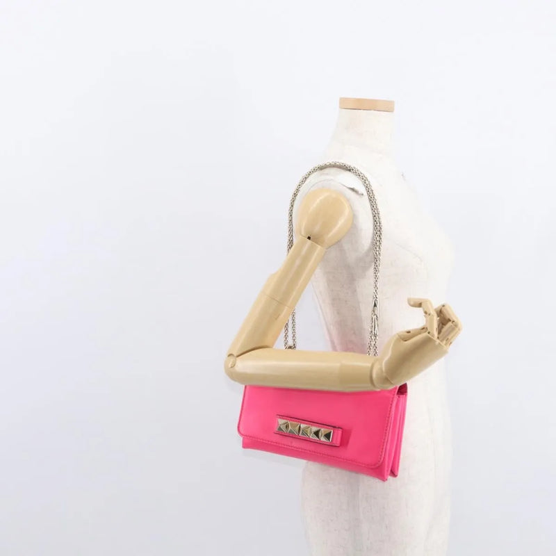 Valentino Garavani Va Voom Clutch Leather Pink Bag