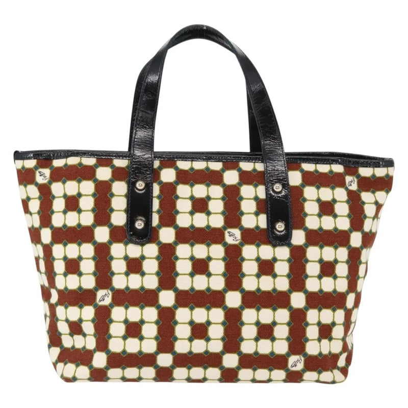 Bally Vintage Canvas Brown Bag