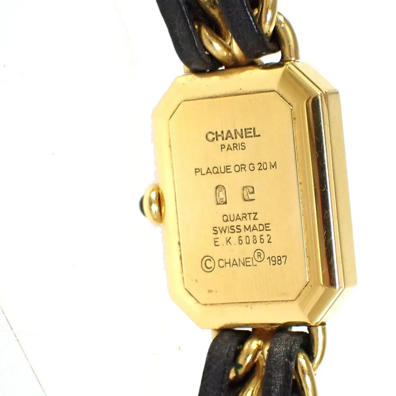 Chanel Premiere Rock Quartz Plated Metal And Leather Watch