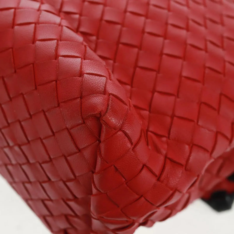 Bottega Veneta Glass Intrecciato Nappa With Snakeskin Red Leather Bag