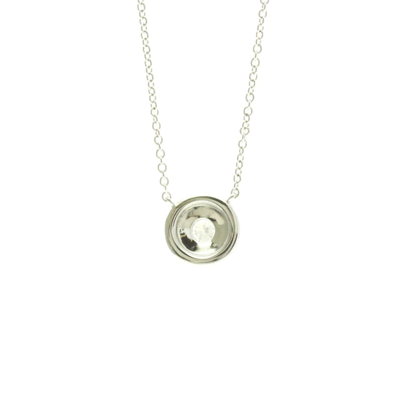 Tiffany & Co. Soleste Round Pendant Platinum With Diamonds Silver Jewelry