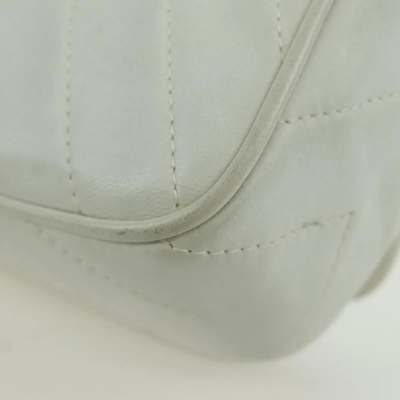 Chanel Vintage Gripoix Flap Leather White Bag