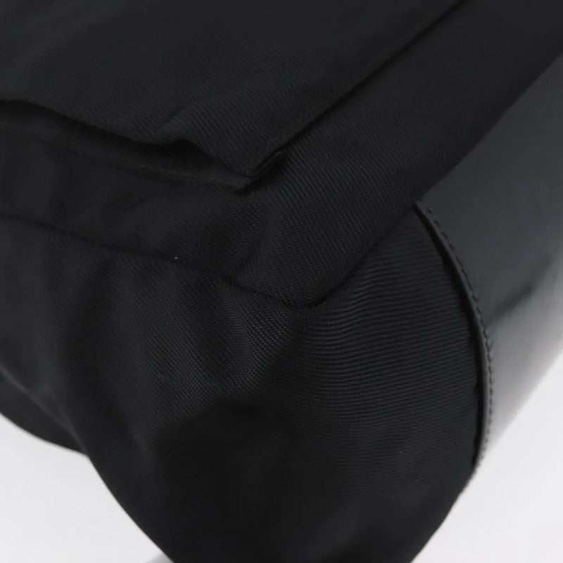 Gucci Vintage Bamboo Shoulder Nylon Black Bag