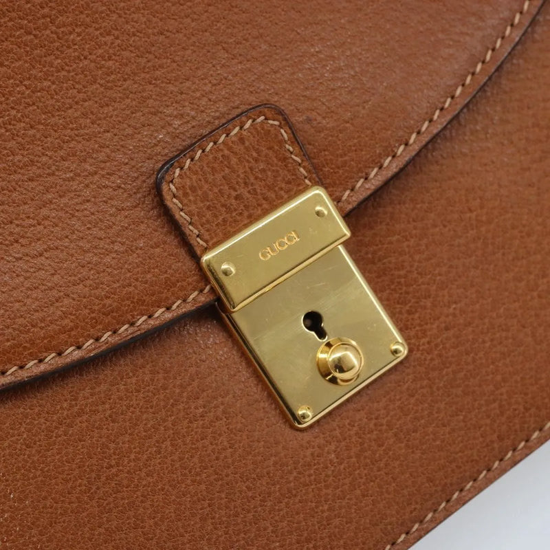 Gucci Vintage Clutch Leather Brown Bag