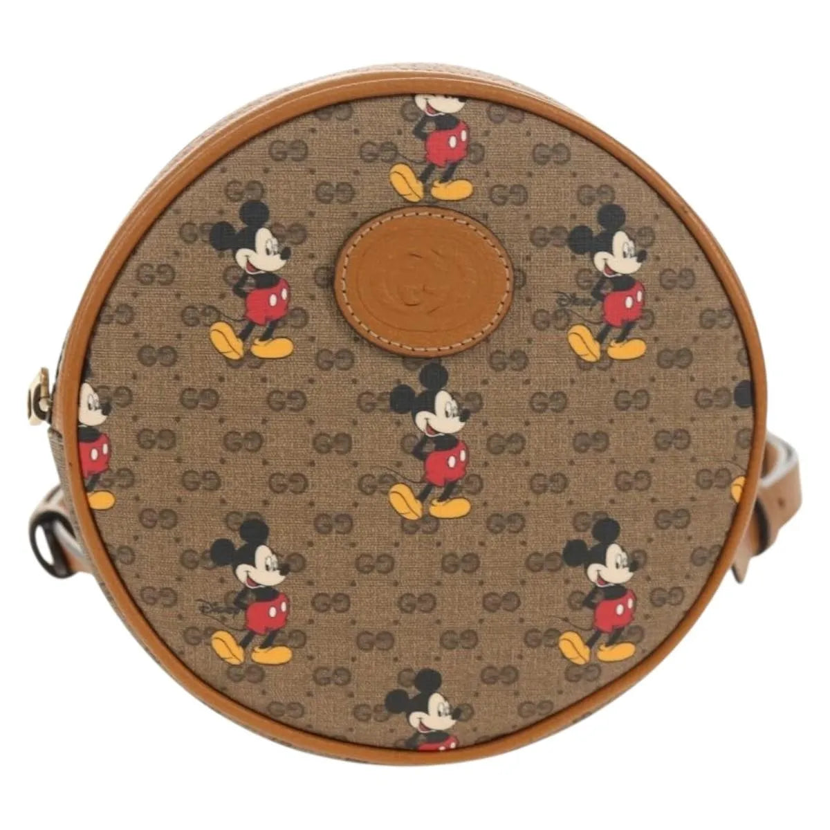 Gucci Disney Mickey Mouse Round Backpack (outlet) Printed Mini Gg Coated Canvas Beige Bag