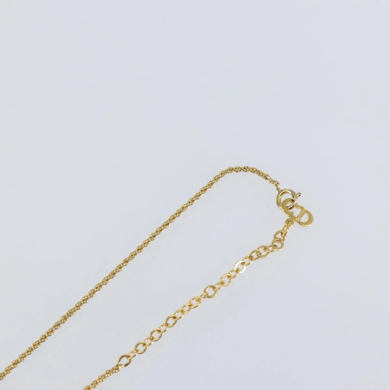 Christian Dior Cd Round Pendant Metal Gold Jewelry