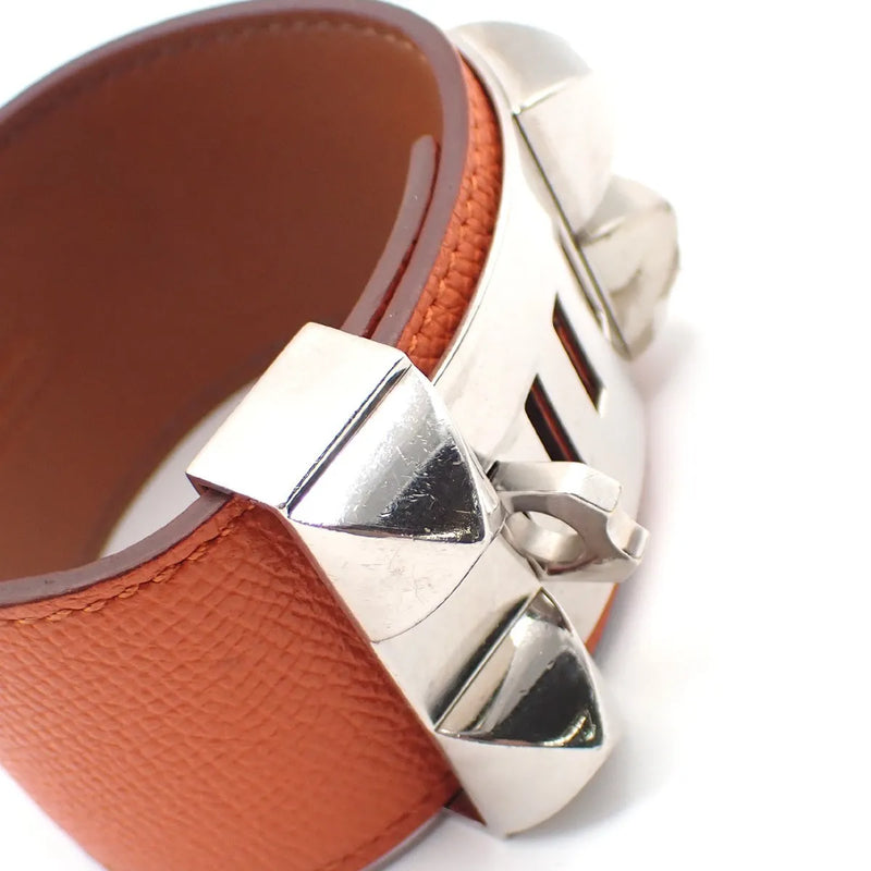 Hermes Collier De Chien Leather Orange Jewelry