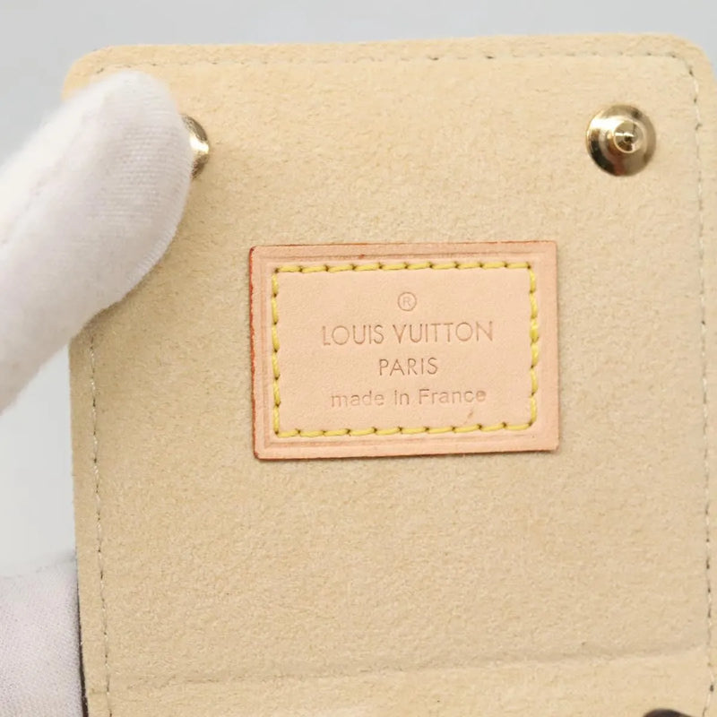 Louis Vuitton Case Jewelry Box Canvas Brown Accessory