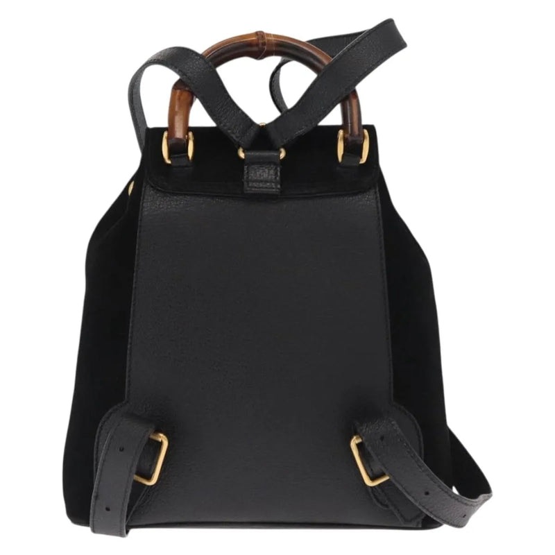 Gucci Vintage Bamboo Suede Black Bag