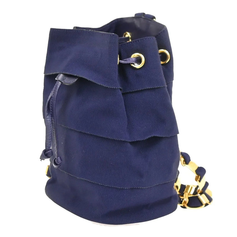 Salvatore Ferragamo Vara Chain Canvas Purple Bag