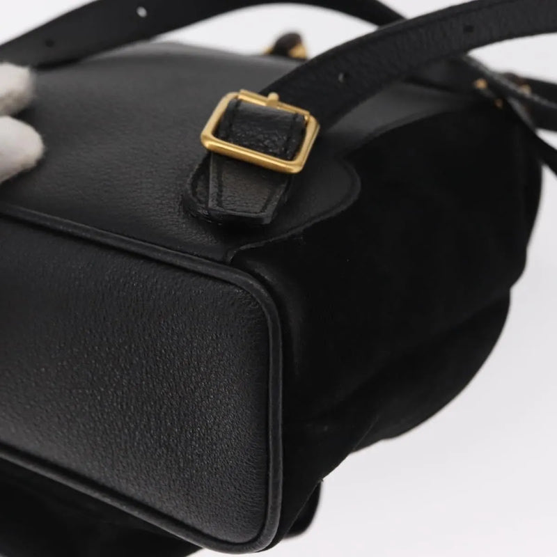 Gucci Vintage Bamboo Suede Black Bag