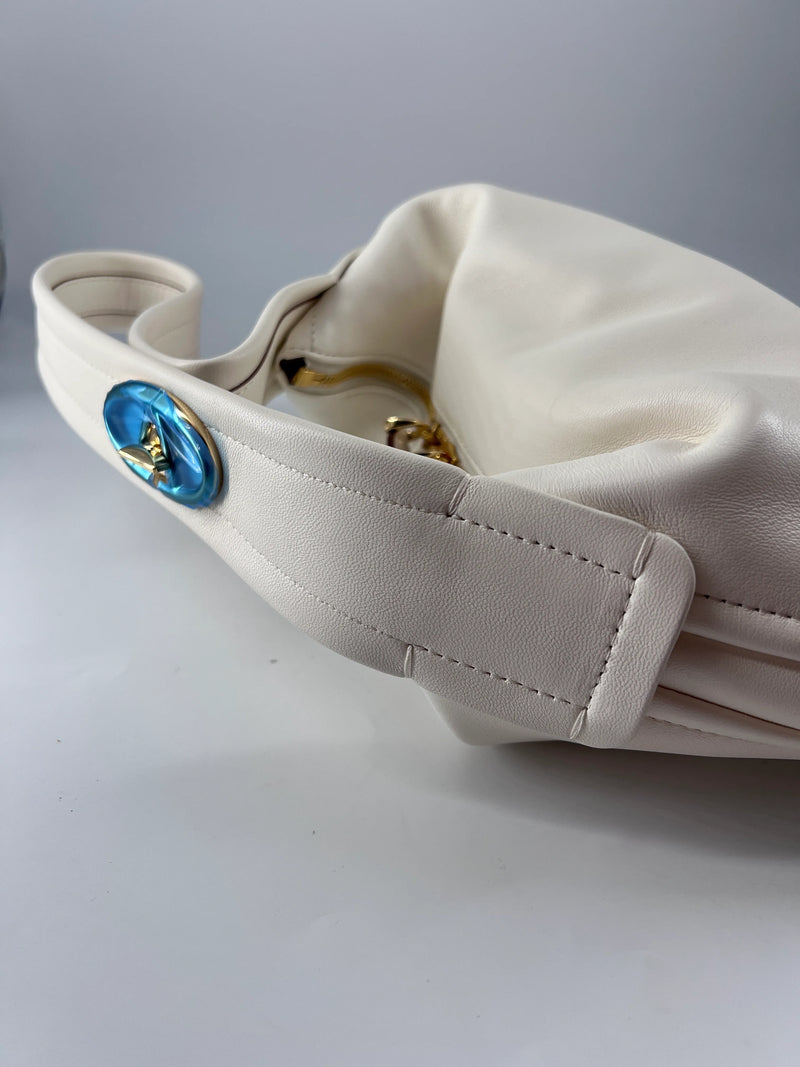Valentino Garavani Ruffle Leather White Bag