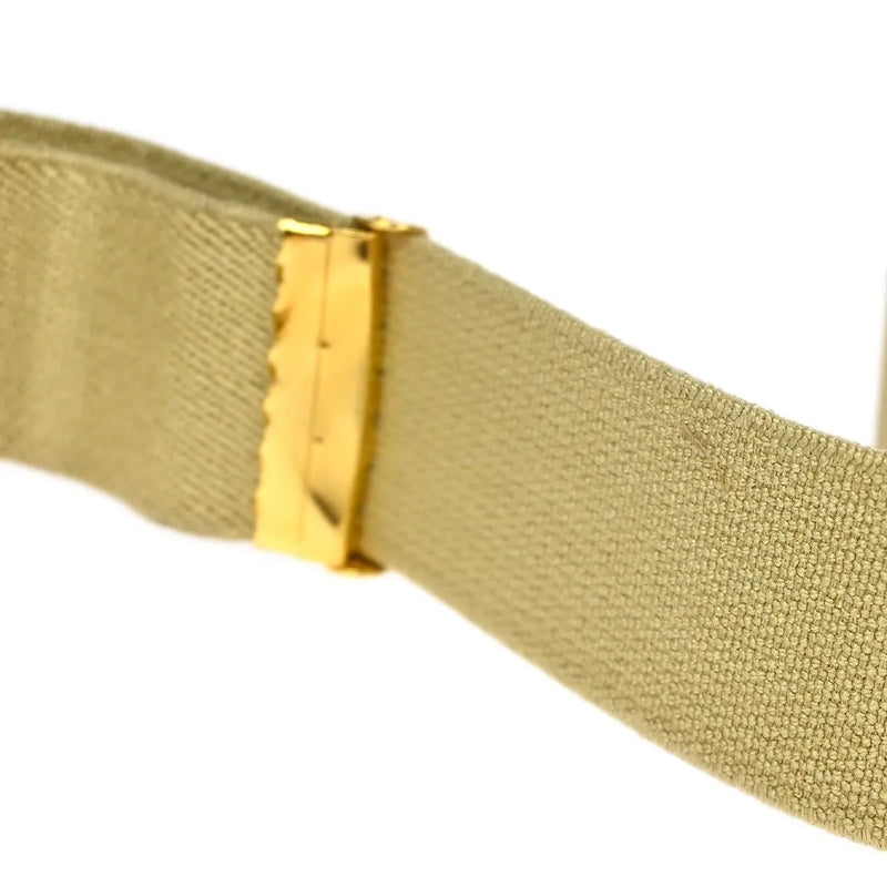 Chanel Logo Suspenders Canvas Beige Accessory