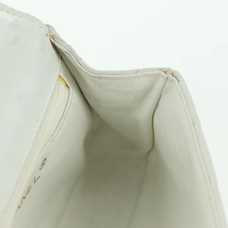 Chanel Vintage Gripoix Flap Leather White Bag