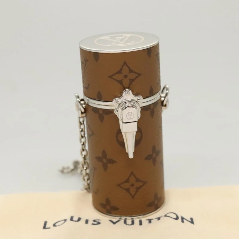 Louis Vuitton Lipstick Case On Chain Reverse Monogram Canvas Brown Bag