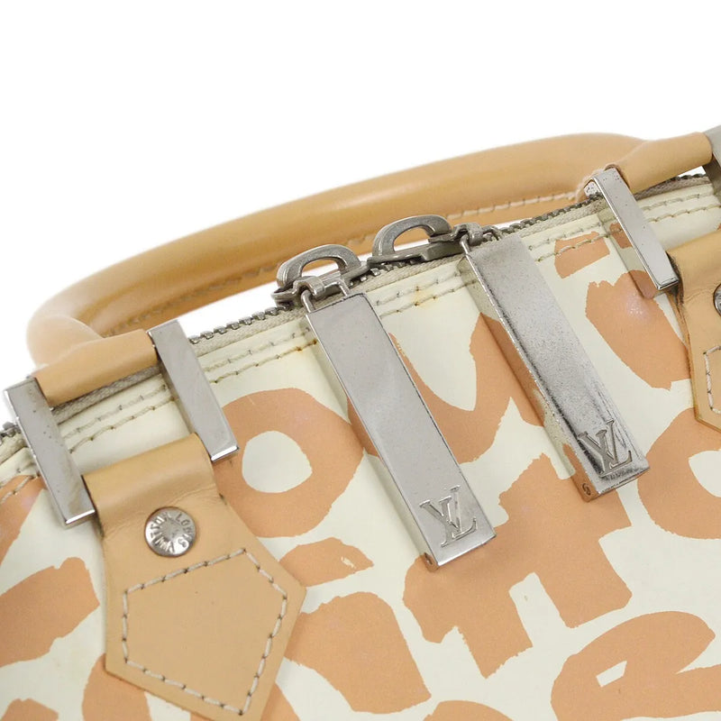 Louis Vuitton Alma Limited Edition Graffiti Leather Beige Bag